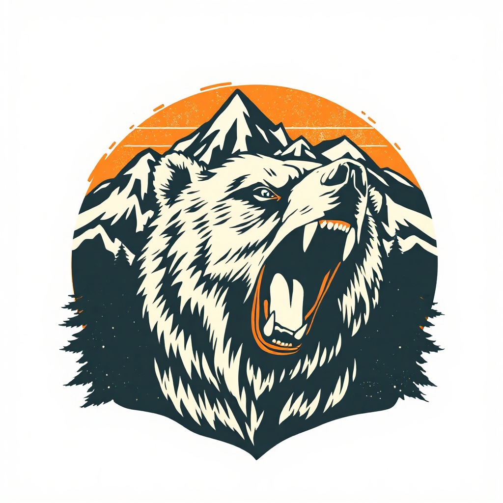 Vintage grizzly — AI merch design